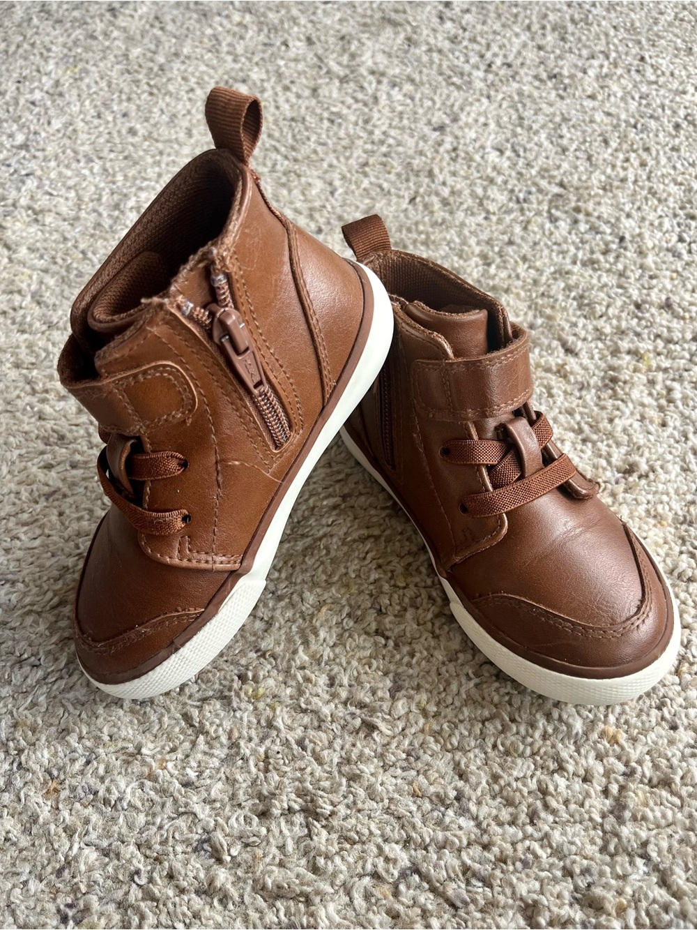 Wonder Nation Kids Brown High-Top Sneakers - Size 8